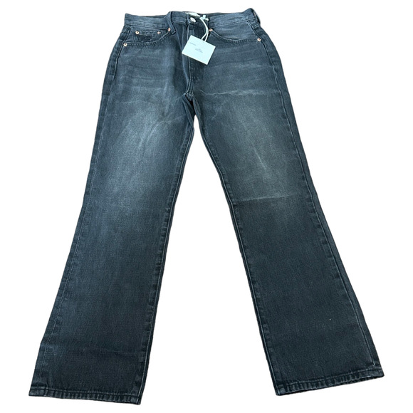 PISTOLA Eden Jeans Womens Size 26 Black Denim High Rise Mom Kick Straight NWT - Picture 1 of 9